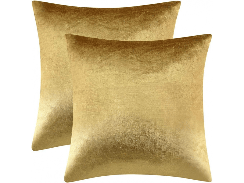 Housse de coussin - golden velours coussin cas, luxueux velours housse de coussin， le meilleur carré décoratif d'oreiller de divan de lit de canapé 18x, 45 x 45 cm, jaune  - Conforama A