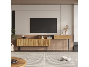 Meuble tv coloris beige 129 cm <strong>PEXCHO</strong> <strong></strong>