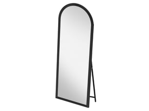 Miroir sur pied arqué 50x160 cm avec support réglable bois métal noir
