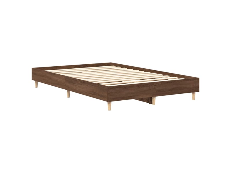  Lit double- lit adulte -  cadre de lit sans matelas chêne marron 135x190 cm  - Conforama C