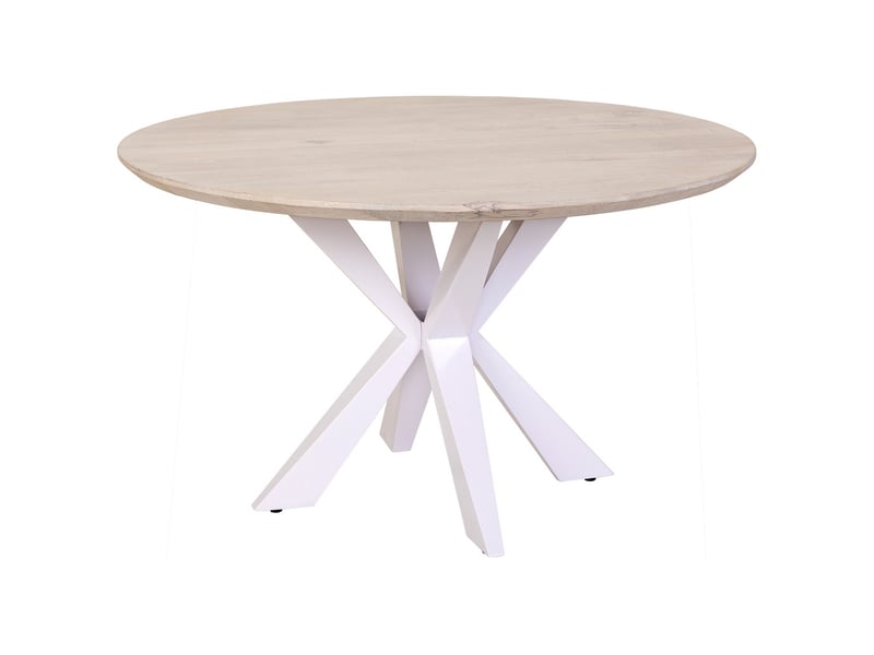  Table de salle à manger en bois blanc 130x130x77 cm (hauteur)  - Conforama A