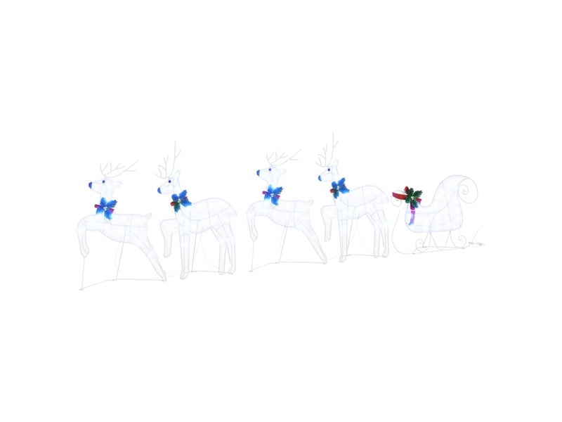  Lot de 5 rennes led, éclairage de noël, décoration de noël blanc 43 x 18 x 66 cm tissu cf62090  - Conforama A