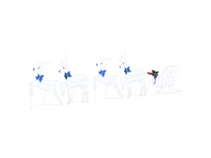 Lot de 5 rennes led, éclairage de noël, décoration de noël blanc 43 x 18 x 66 cm tissu cf62090