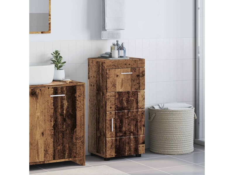  Ensemble d'armoire de salle de bain tulum bois ancien cf62973  - Conforama B
