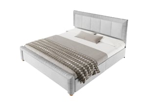 Lit avec rangement 180x200 cm VIVRYN coloris gris
