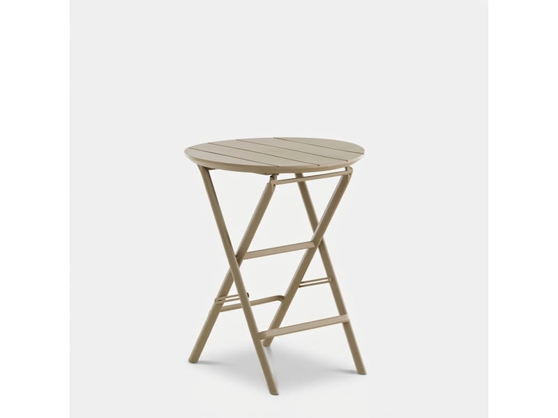  Petite table ronde pliante pour extérieur et intérieur 60 cm cervinia - gris tourterelle  - Conforama A