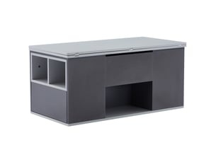 Table basse 2-en-1 réglable en hauteur 100x51x47 cm en panneaux de particules gris