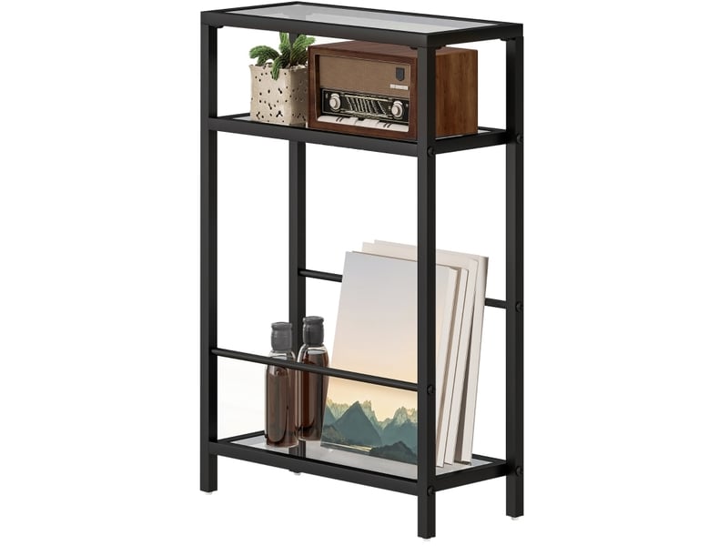  Table d'appoint 40x18x62 cm à 3 niveaux noire  - Conforama A