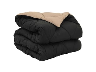 Duvet - couette complet toute l'année noir et taupe 155 x 220 cm