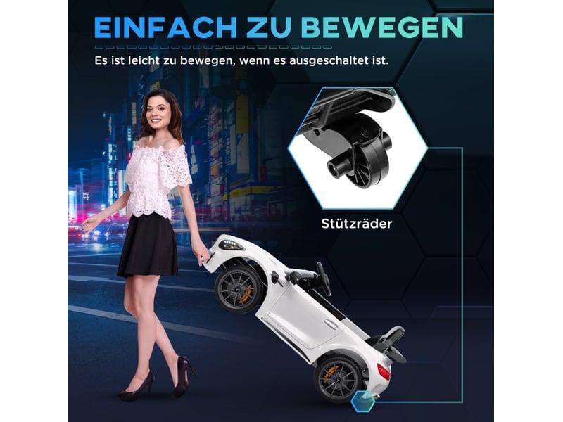  Voiture électrique enfant mercedes-benz amg gtr 108x67x46 cm avec télécommande blanc  - Conforama E
