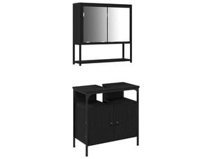Ensemble de mobilier de salle de bain 2 pièces noir cf64237