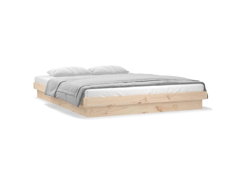 Lit double- lit adulte - cadre de lit à led sans matelas 120x200 cm bois massif - Conforama D