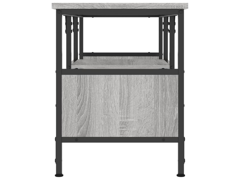  Meuble tv - banc tv - meuble de rangement sonoma gris 100x35x45 cm bois d'ingénierie et fer  - Conforama E