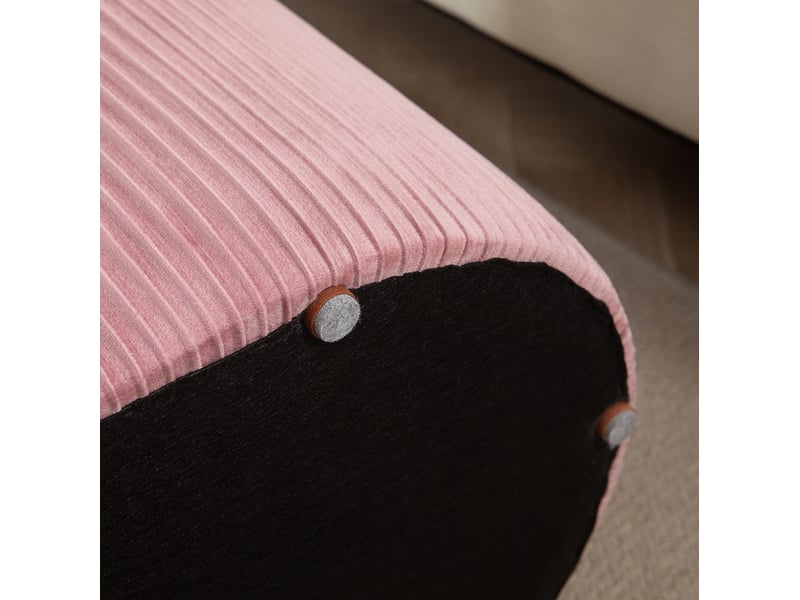  Banc coffre tcqpz rose style rétro en polyester aspect velours 81 x 40 x 41 cm  - Conforama D