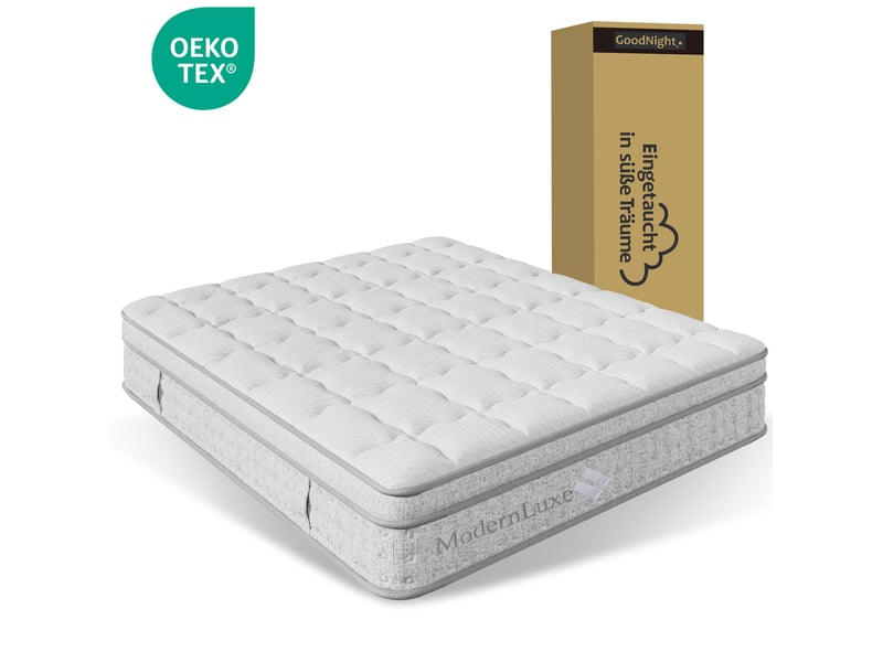 Matelas 180x200 cm, 25 cm d'épaisseur, hybride à ressorts ensachés et mousse froide, soutien mi-ferme, 7 zones - Conforama A
