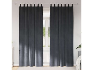 Lot de 2 rideaux, rideaux de fenêtre gris clair 140 x 245 cm velours cf44051