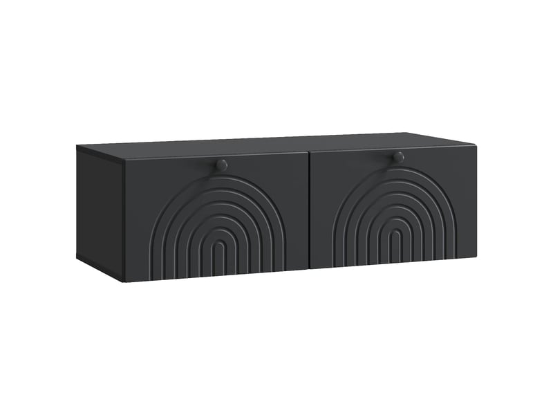  Meuble tv - banc tv - meuble de rangement mural noir 99 x 41 x 30 cm bois d'ingénierie  - Conforama A