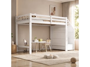 Lit mezzanine 90x200 cm <strong></strong>  <strong></strong> coloris blanc
