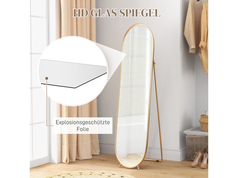  Miroir sur pied ovale avec cadre en métal doré 40 x 160 cm  - Conforama E