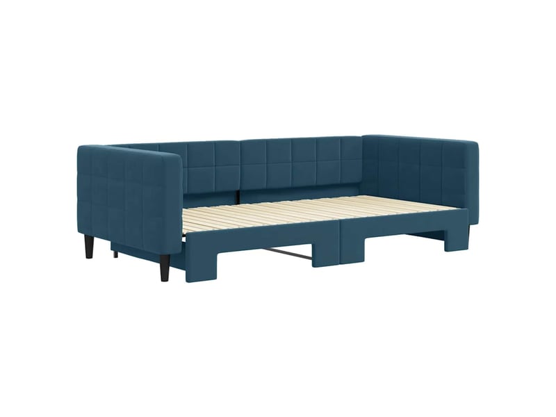  Lit simple- lit adulte -  lit de jour avec gigogne sans matelas bleu 100x200 cm  - Conforama B