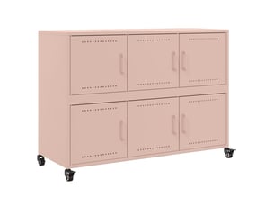 Buffet - bahut - meuble de rangement rose 100,5x39x72 cm acier