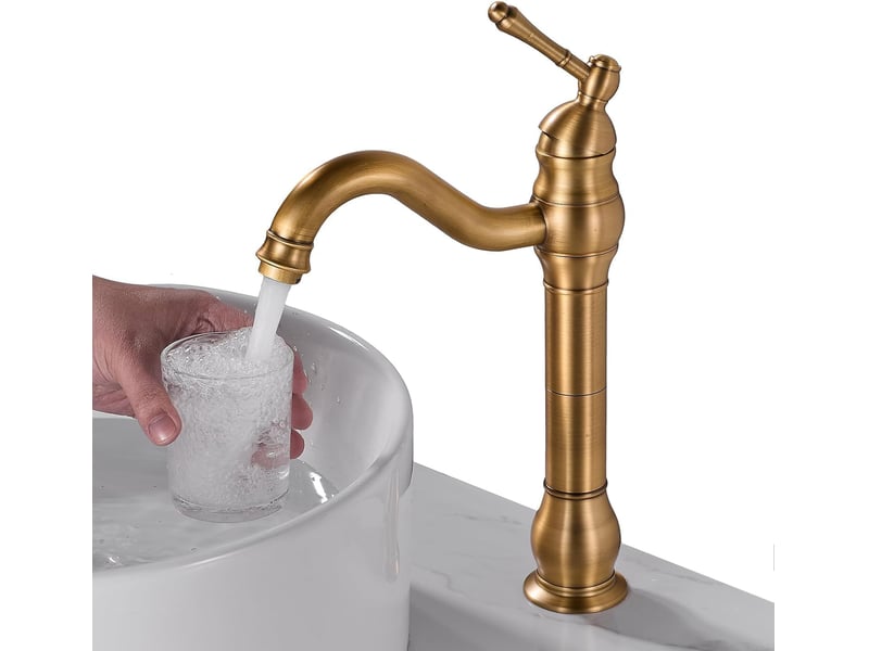  Mitigeur rétro, robinet de salle de bain, pivotant à 360°, hauteur 30cm, doré NO - Conforama D