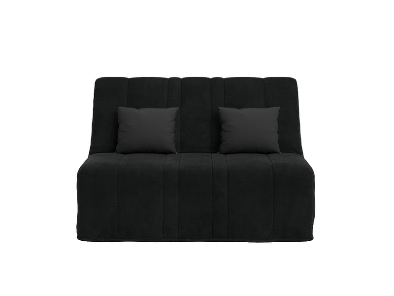 Banquette convertible gaia bz , couchage 160x200, avec 2 coussins offerts, coton noir  - Conforama A