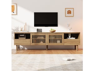 Meuble tv coloris naturel 180 cm <strong>HAVRYA</strong>  <strong></strong>