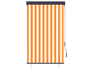 Store enrouleur, store roulant d'extérieur 100x250 cm blanc et orange cf47289