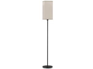 Lampadaire moderne noir avec abat-jour effet lin, interrupteur au pied, pour salon et chambre, ampoule non incluse