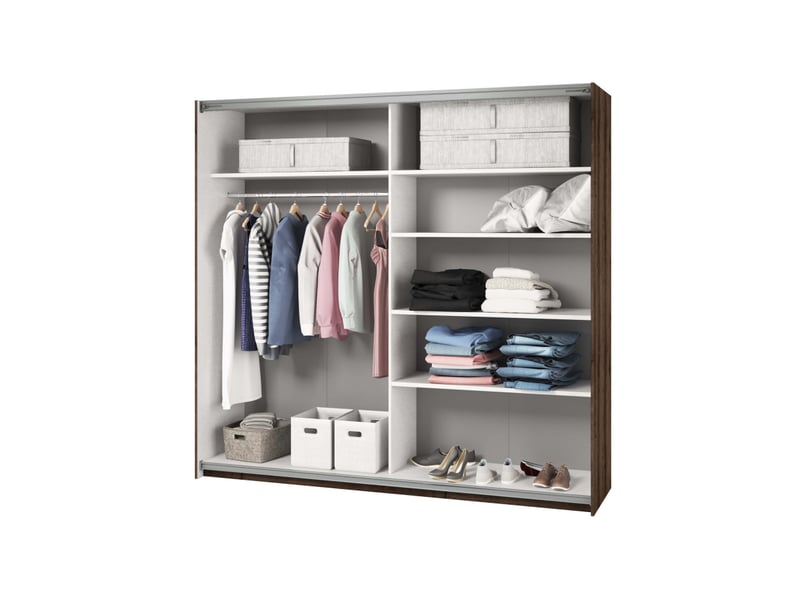 Armoire orion 2 portes avec miroir 220 cm - chêne foncé ORION - Conforama E