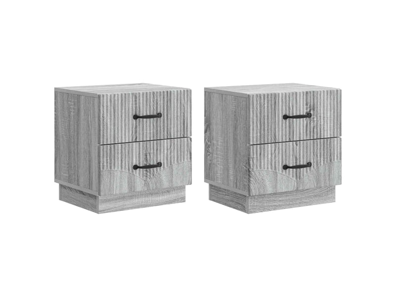  Table de chevet 2 pièces sonoma gris 43 x 34,5 x 44,5 cm  - Conforama B