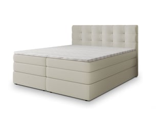 Lit avec rangement 160x200 cm <strong>MASSENO</strong> <strong></strong> coloris beige