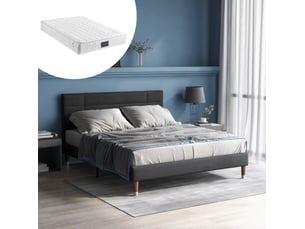 Ensemble matelas et sommier 140x200 cm Ressorts ensachés + mousse TCQPZ soutien Ferme épaisseur 25 cm