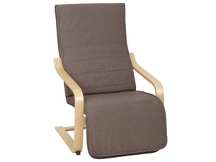 Fauteuil luxe confort et relaxation avec repose-pied réglable 94 x 66,5 x 100 cm cm bois massif marron