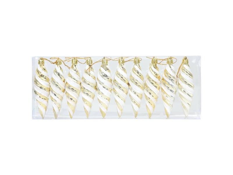  Boule en forme de spirale de noël 40 pcs doré 3 x 11 cm  - Conforama C