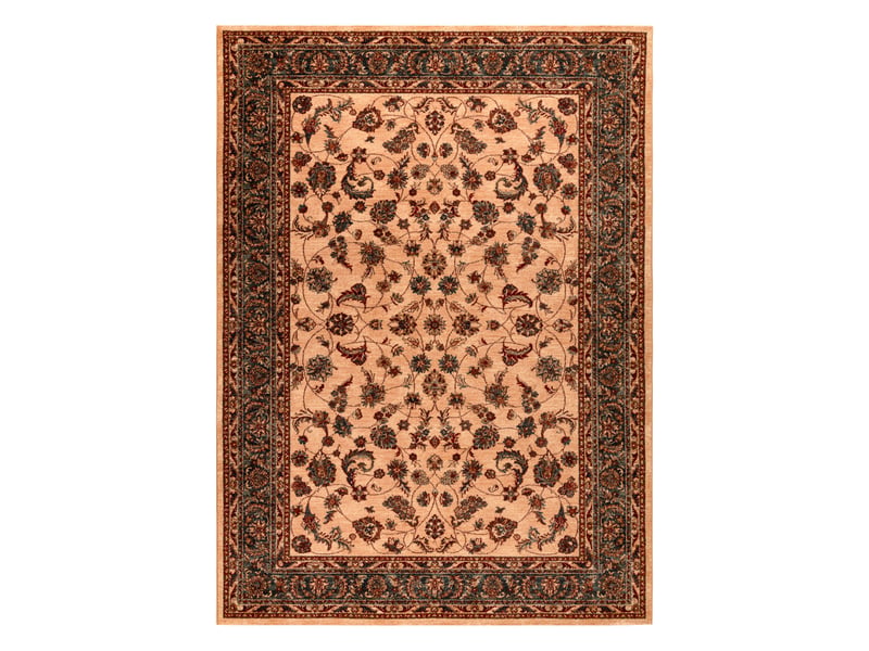  Tapis en laine kashqai 4328 100 fleurs, cadre bordeaux   vert 135x200 cm  - Conforama B