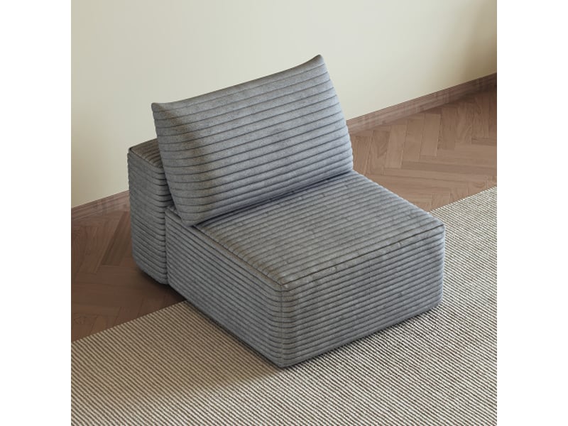 Canapé 1 place y165 gris – design contemporain, style moderne, mobilier chic - Conforama D