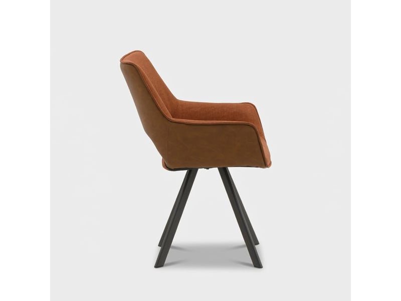  Lot de 2 chaises de salle à manger rembourrées olga - orange  - Conforama E