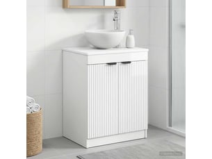 Armoire de salle de bain, meuble de rangement blanc brillant 54x41x70 cm