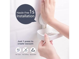 Porte savon à ventouse savon sans perçage & réutilisable 1 seconde d'installation porte savon douche charge 5kg impérable support pour carrelage