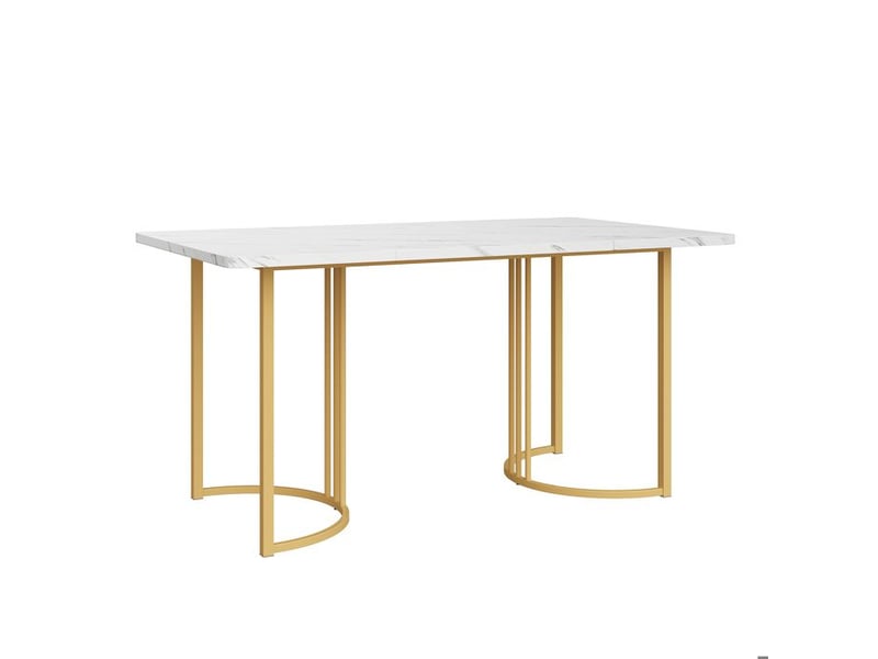  Ensemble de table à manger - truxen8 - moderne - pieds dorés - motif marbre - 6 chaises  - Conforama D