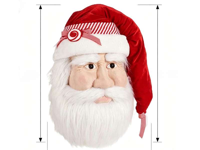  Tête de père noël décorative krist+ rouge blanc 45 x 77 x 24 cm V3402192 - Conforama B