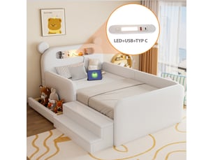 Lit simple 90x200 cm <strong>OKMYHOME</strong>  <strong></strong> coloris blanc
