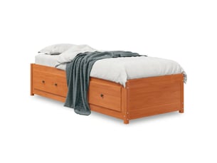 Lit simple 90x190 cm coloris marron