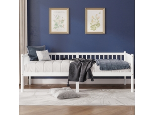 Lit banquette 90x200 cm <strong>KORFEE</strong>  <strong></strong> coloris blanc