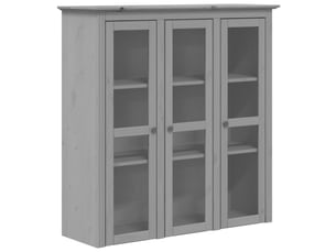 Buffet - armoire avec portes vitrées bodo gris bois de pin massif