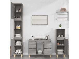 Ensemble de meubles de salle de bain 3 pcs sonoma gris cf63812