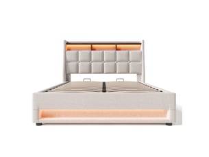 Lit coffre 140x200 cm coloris beige