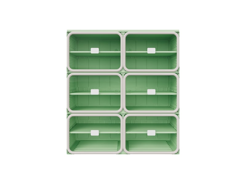  Meuble à chaussures pliable - 85x33,5x104,3 cm - meuble de rangement à 2 colonnes et 6 niveaux - vert et gris  - Conforama A